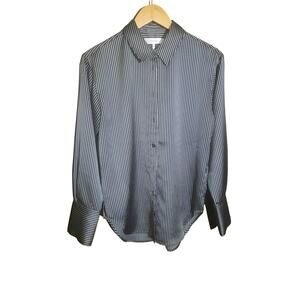 Frame Womens Oversized Black and White Stripe Button Front Shirt Size SP